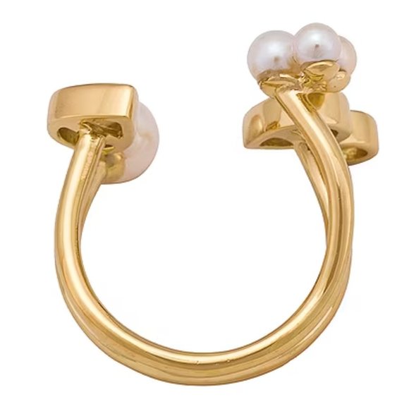 Completedworks CZ Stone Ring in Gold Pearl Crystal Medium - Picture 4 of 10